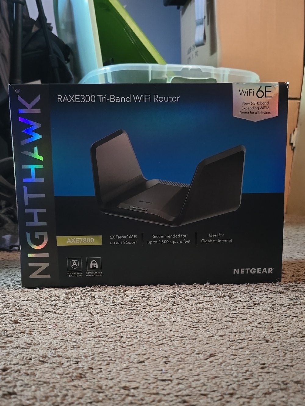NETGEAR Nighthawk RAXE300 Router in Black with Blue Accent